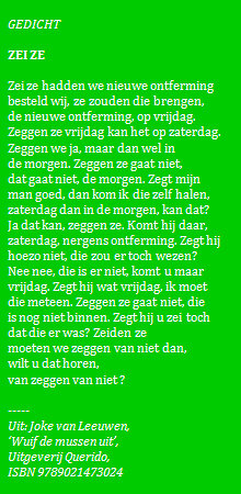 Gedicht 'Zei ze'