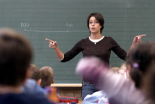 Kim Wijnen, lerares van het vierde leerjaar op de basisschool in Luik: “Dit is veel fijner dan het Vlaamse, traditionele onderwijs.”